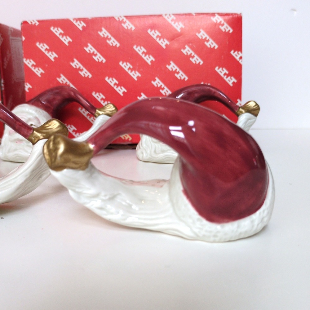 Vtg 90's Fitz and Floyd Santa Napkin Rings Old World Christmas Holiday Set of 8 - Picture 7 of 13